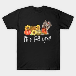 it's fall y'all YORKIE autumn T-Shirt